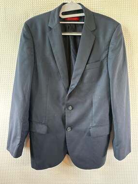 HUGO HUGO BOSS Navy Blue Micro-Check Slim Fit Sport Coat Blazer